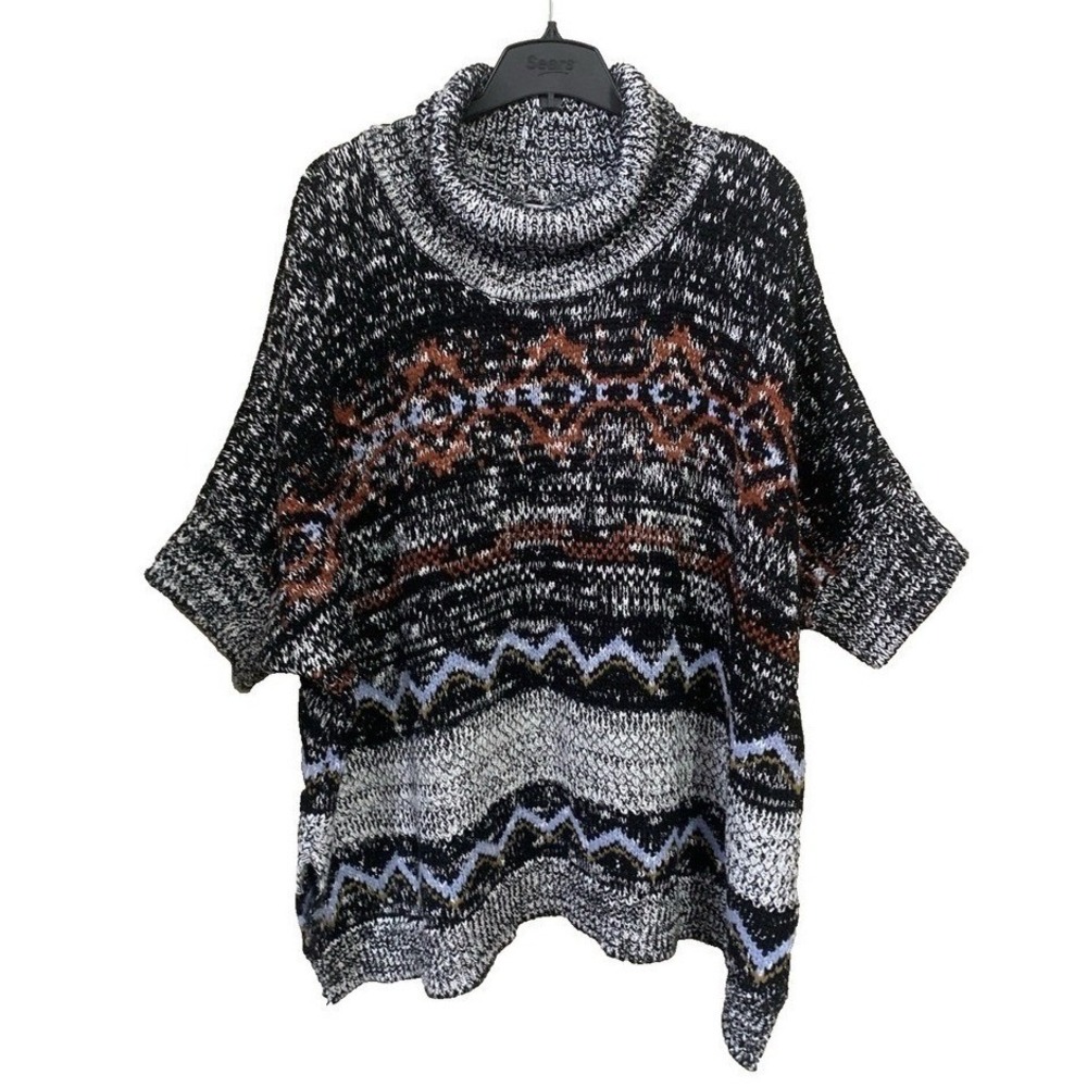 Northern Reflections Cowl Neck Pullover Womens L/XL Multicolor Sweater Soft Cozy